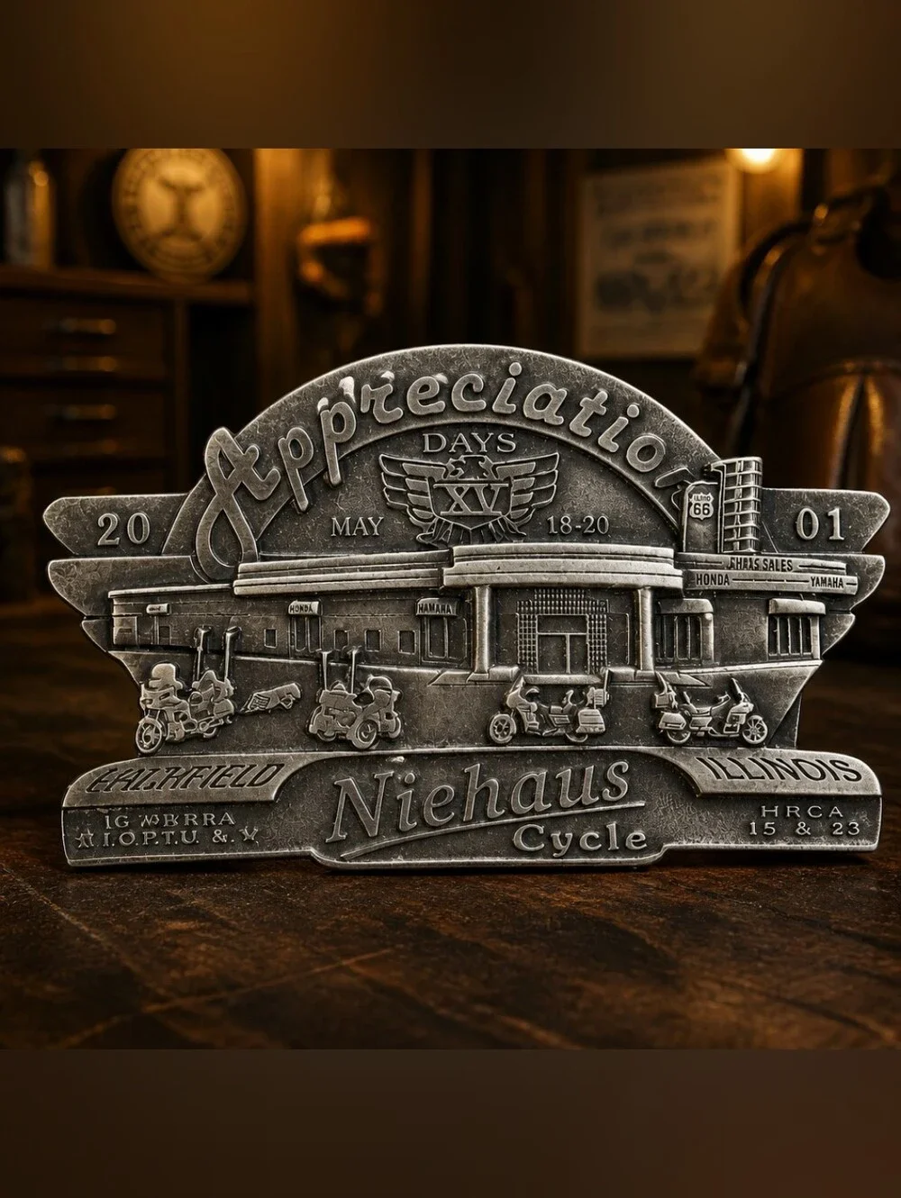 2001 Niehaus Cycle Litchfield Illinois Appreciation Days Belt Buckle Biker Core